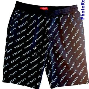 Black and white guess shorts size large